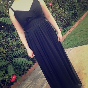 David’s bridal black bridesmaid dress